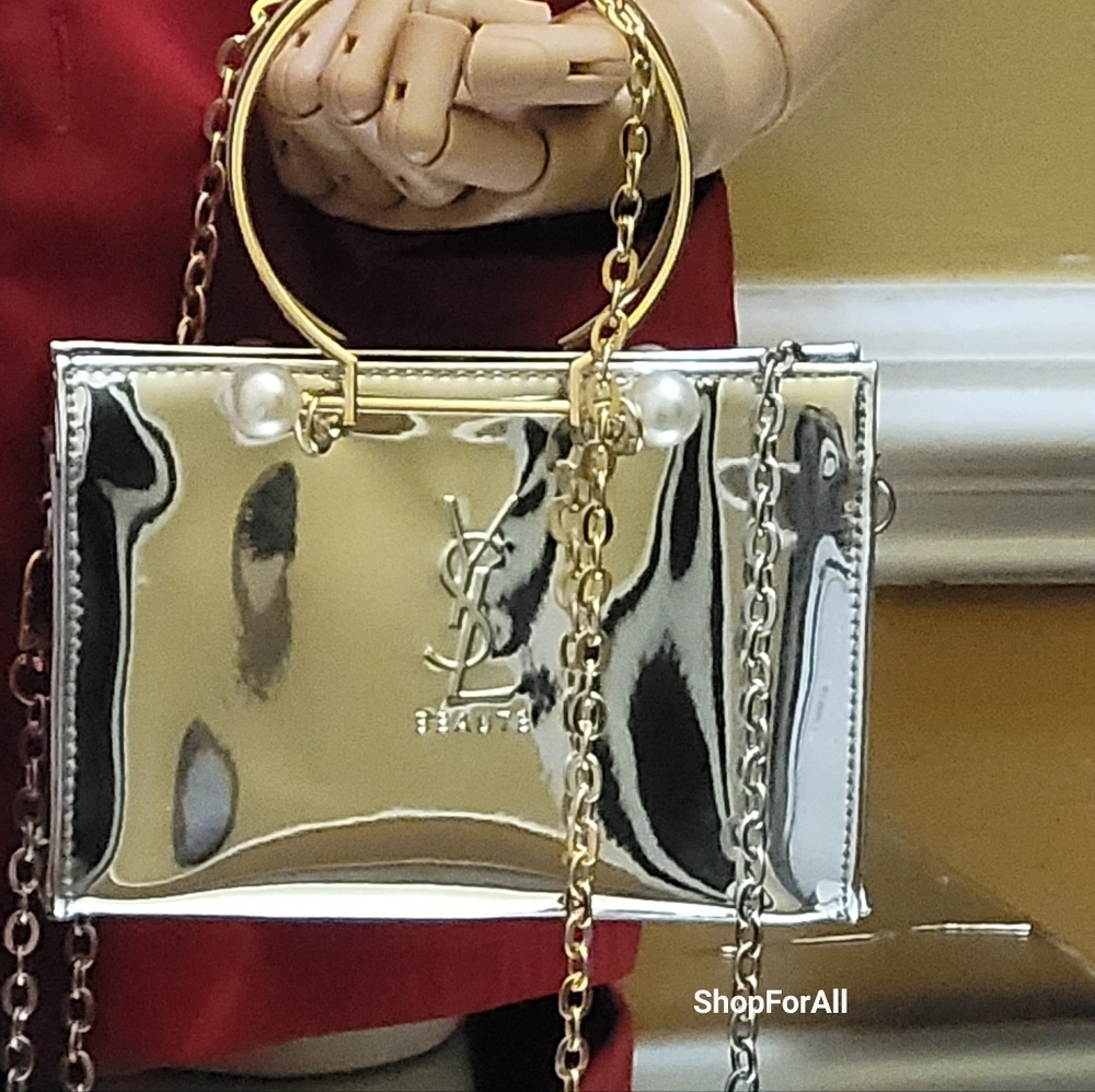 Yves Saint Laurent Gold and Silver Beauty Pouch - Picture 15 of 16